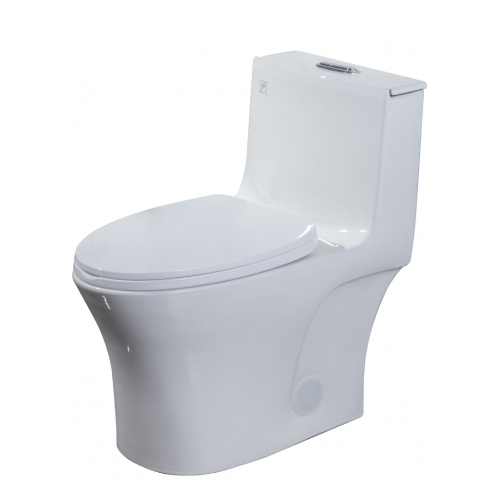 Toilette Mazu monopièce blanche siège inclus double chasse