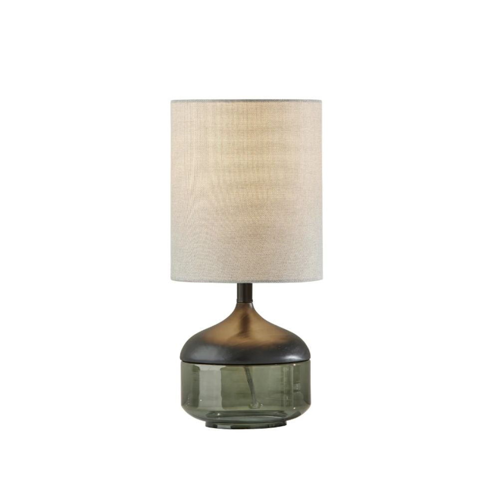 Lampe de table moderne en verre fumé, double - Savannah - LumenXL