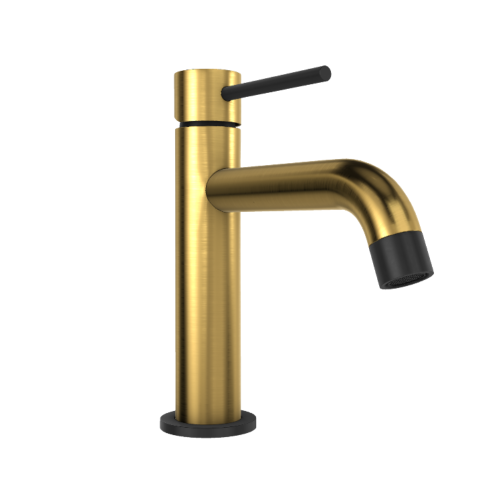 Robinet de lavabo umix or brossé monocommande drain inclus