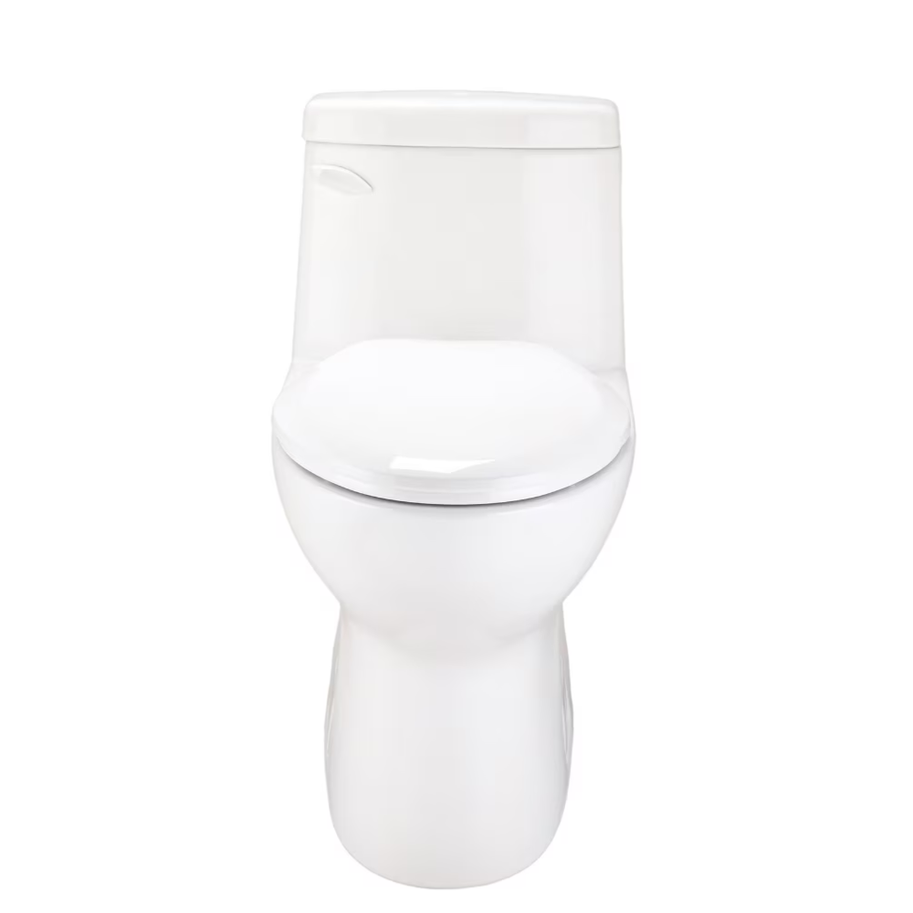 Toilette Gerber Avalanche monopièce allongée blanche siège inclus
