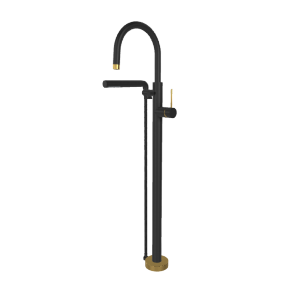Robinet de bain au sol noir Umix de Aquabrass