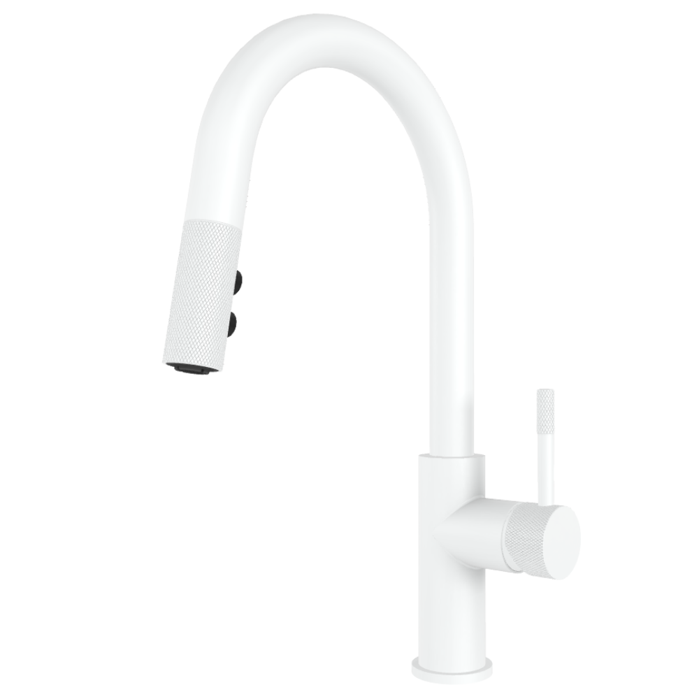 Robinet de cuisine Umix blanc à douchette de Aquabrass