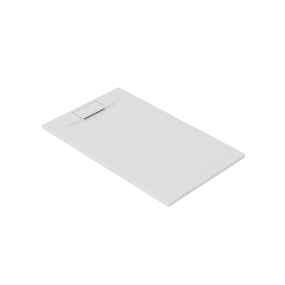 Base de douche zitta liss blanc lustré drain décentré 48 x 36
