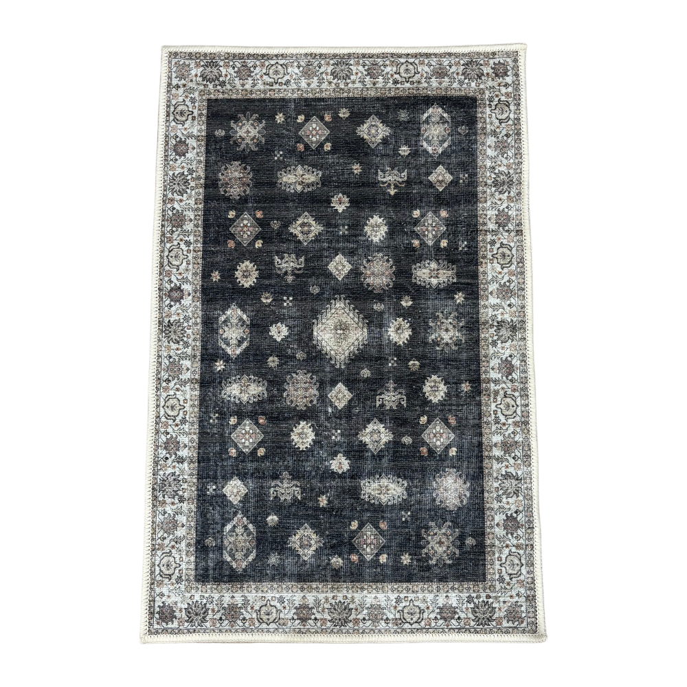 Carpette Aura lavable à motifs géométriques et florales