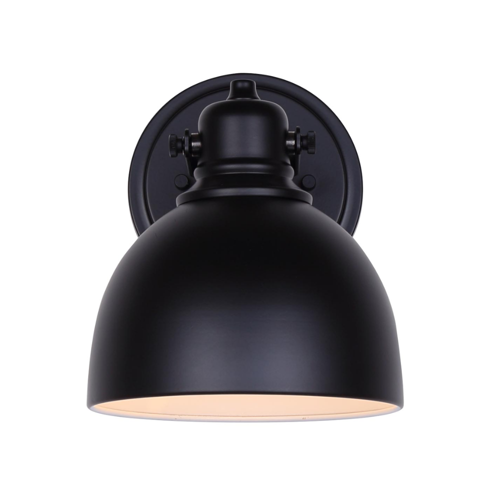 Luminaire mural Polo avec abat-jour en métal fini noir mat