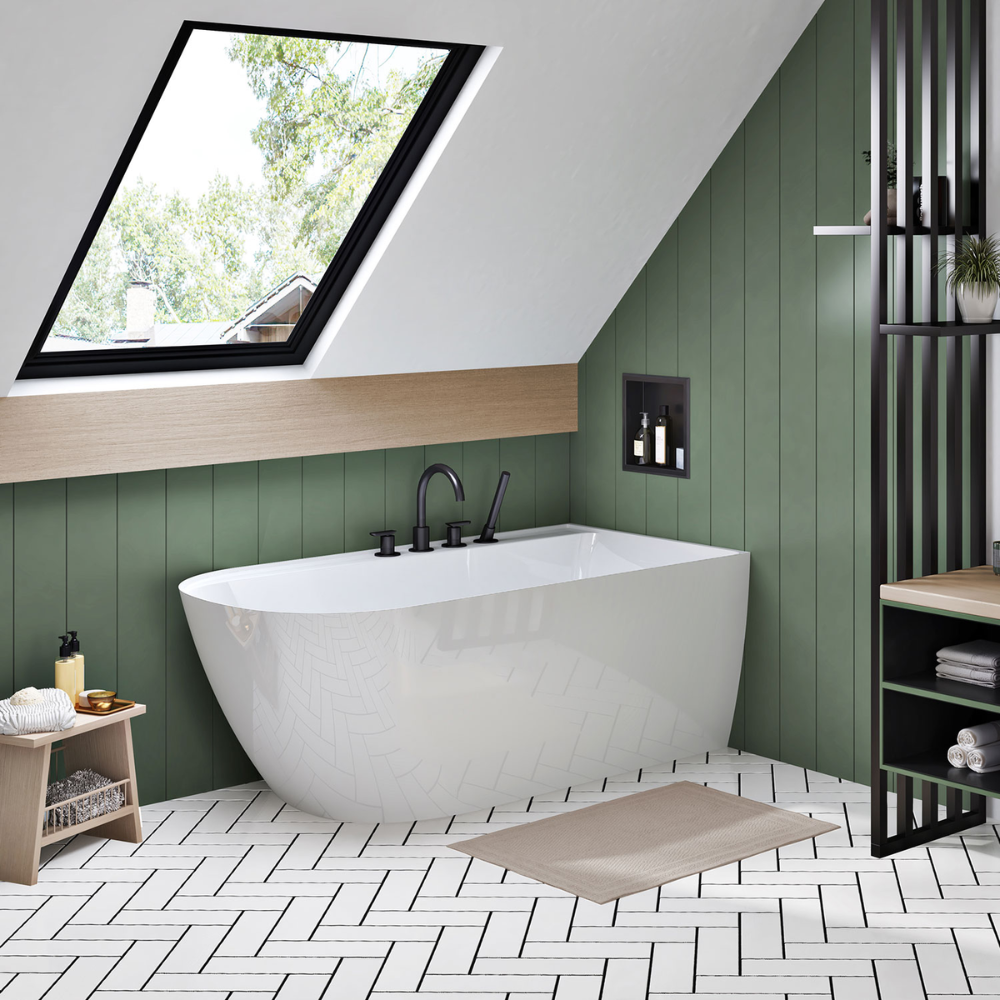 Bain de coin autoportant Zitta Stelvio 60 x 32 x 24 po