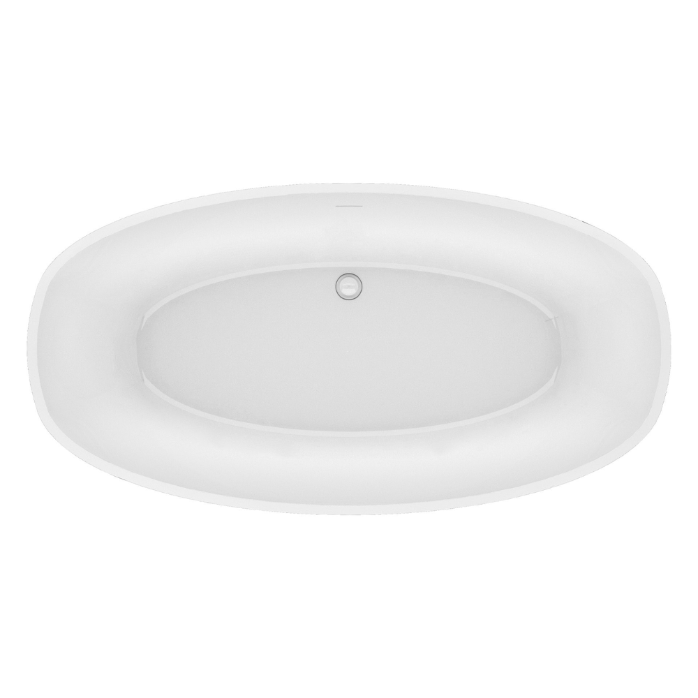Bain autoportant Mystic au fini strié blanc de Océania