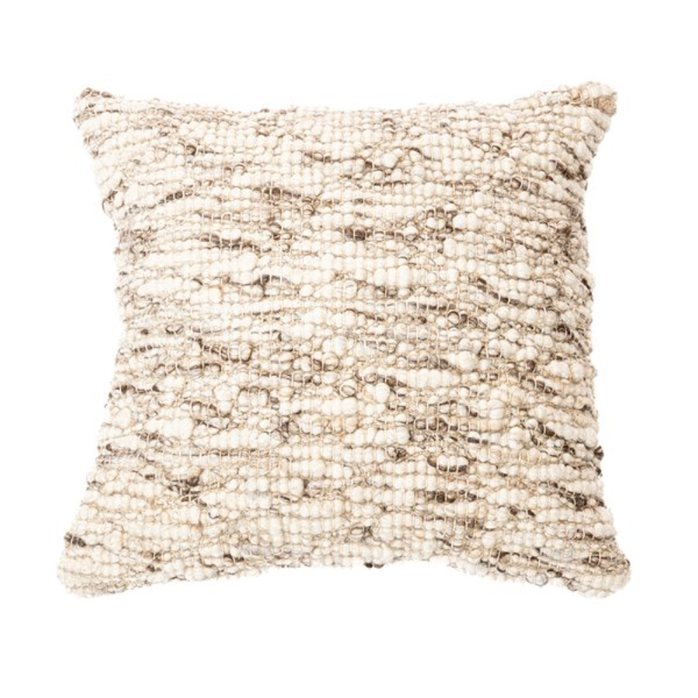 Coussin texturé Peddle aux couleurs naturels 20 x 20 – Beaulieu Décor