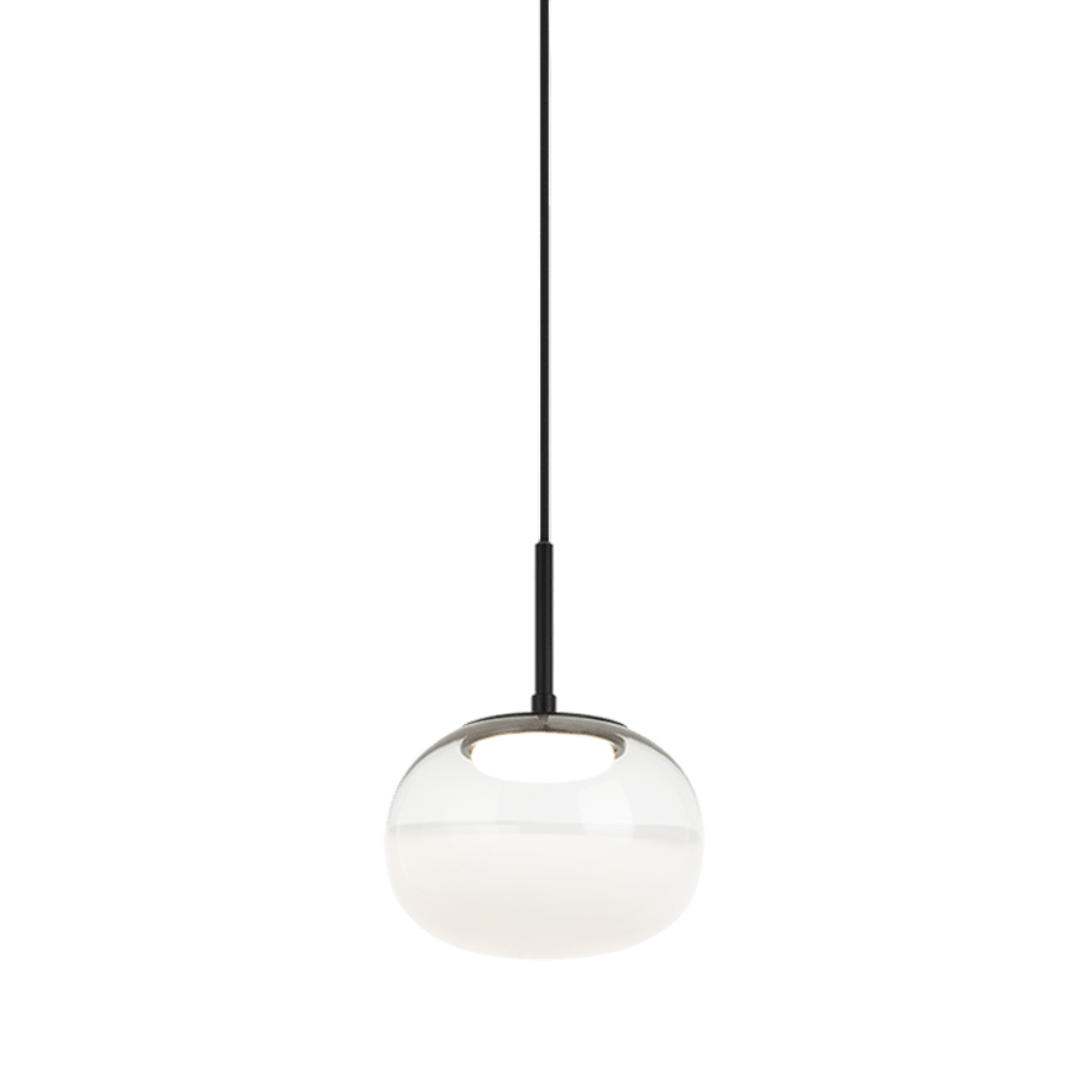Suspension Jayce en verre soufflé bicolore et noir mat de Matteo