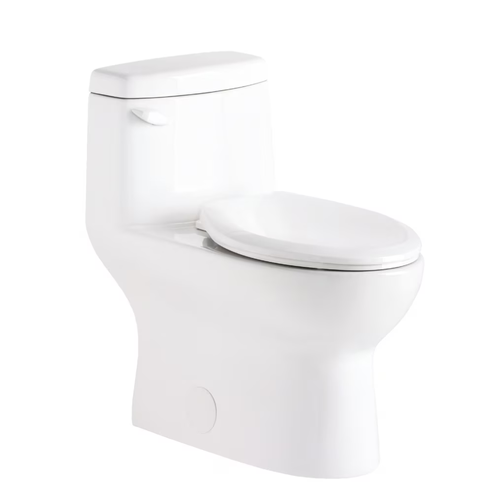 Toilette Gerber Avalanche monopièce allongée blanche siège inclus