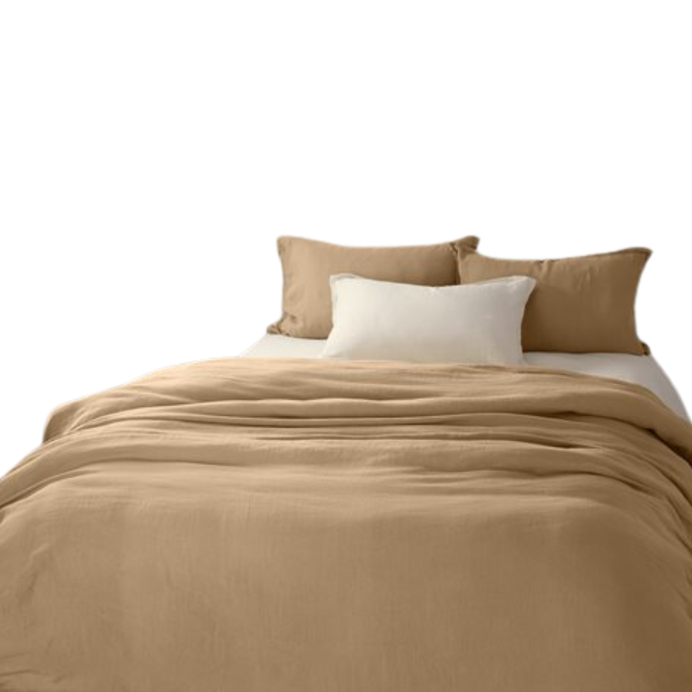 Housse de couette en lin Queen Tan beige de Brunelli