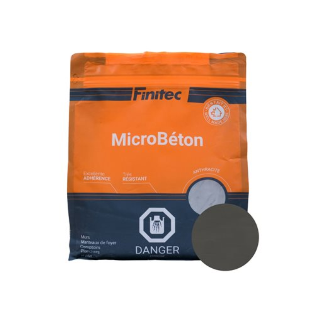 Microcouche de béton MicroBéton anthracite par sac de 3,5 kg par Finitec