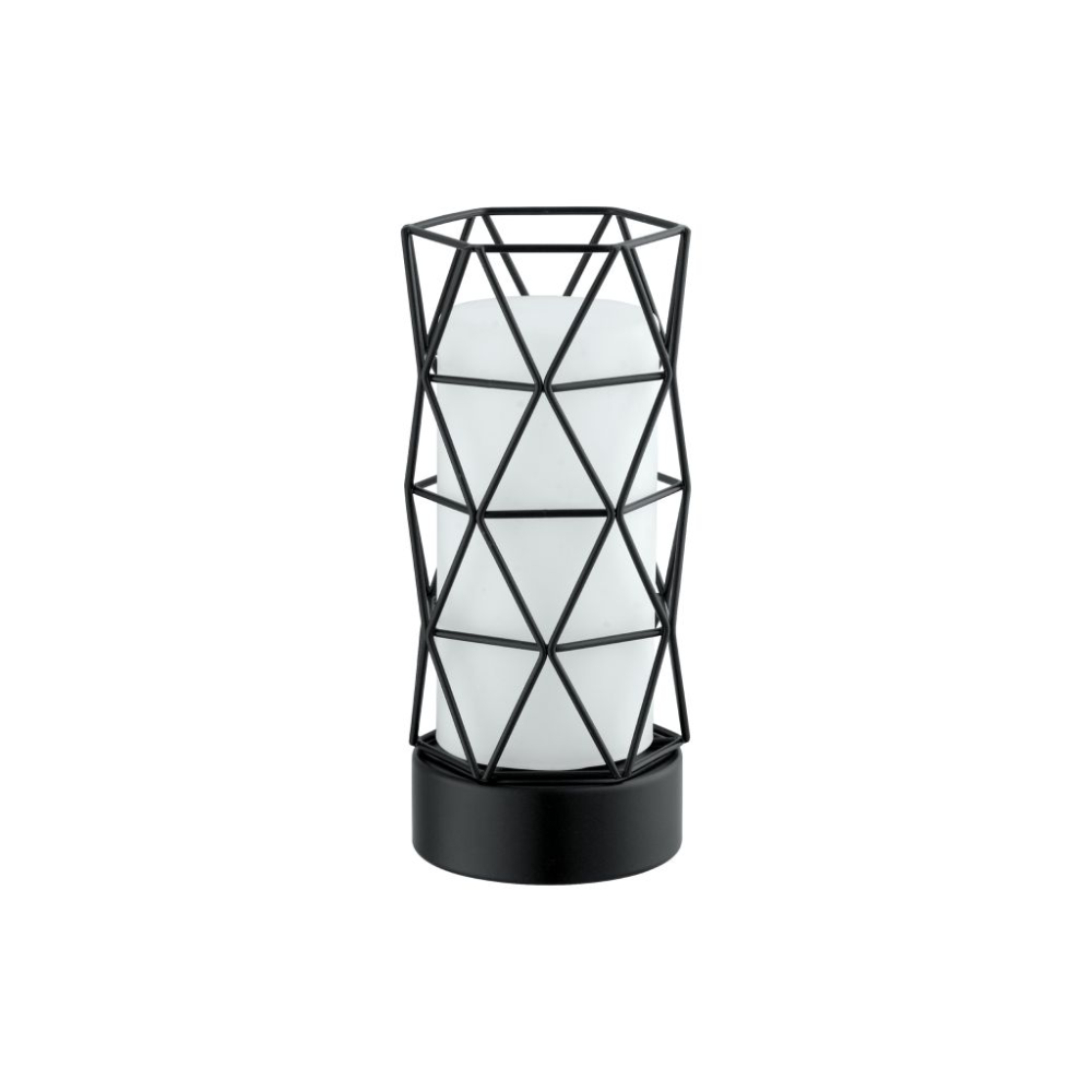 Lampe de table Estevau 2 en métal noir cylindrique