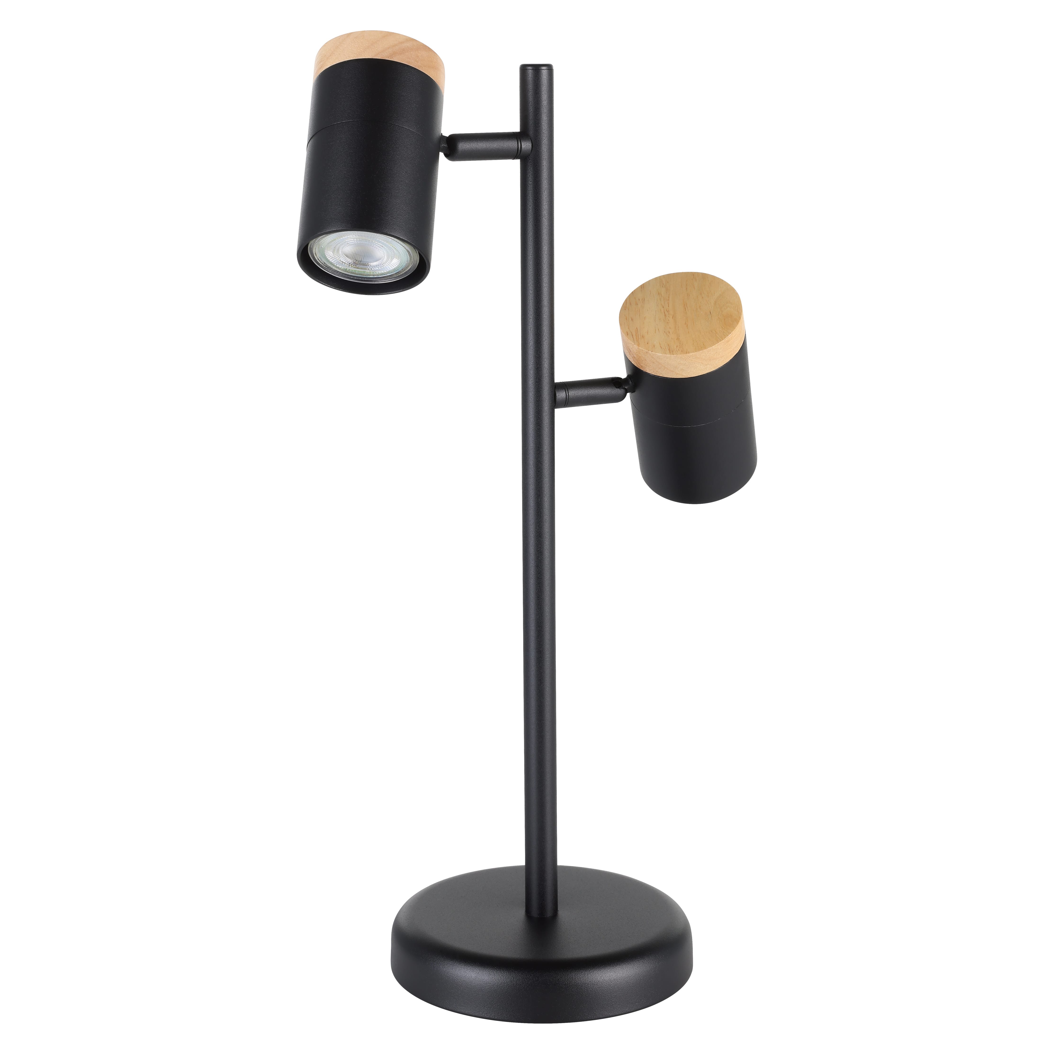 Lampe de table Chatterton Eglo noire et bois pâle – Beaulieu Décor