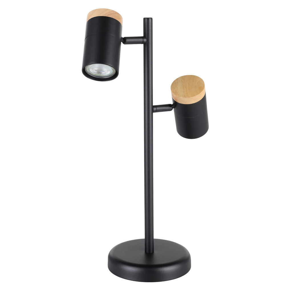 Lampe de table Chatterton Eglo noire et bois pâle