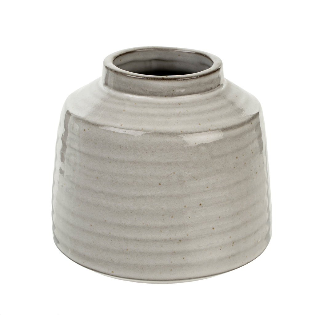 Vase décoratif Poplar en grès gris par Indaba